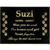 Custom Engraved Dog Memorial Plaque Black Granite with mounting holes 200x150