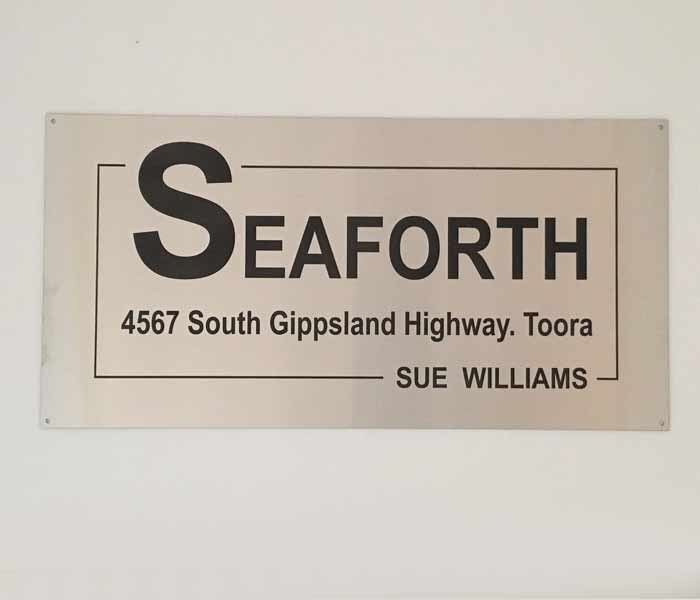 House Sign Customised Stainless Steel Laser Engraved 600x300mm